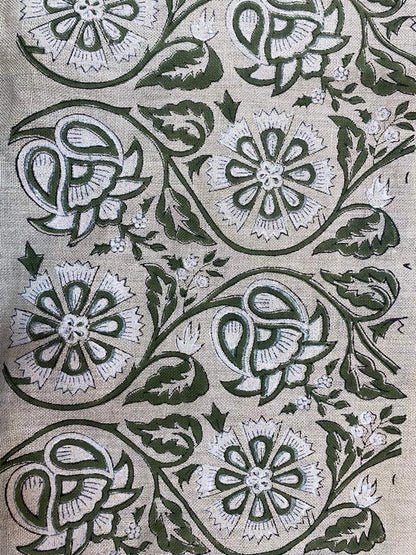 Heavy linen fabric designer Indian hand block print heavy fabric pillowcases thick linen upholstery block printing art table cover,Curtains - Maple Village Lane