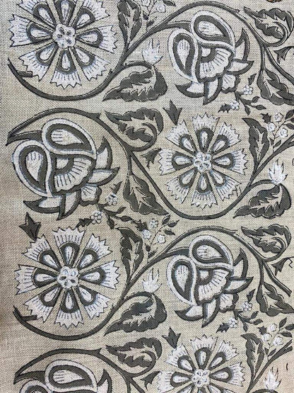 Linen fabric, Fabric by yard, Hand printed fabric, Block Print Fabric, Indian Fabric