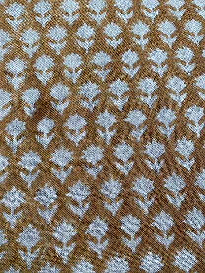 Linen fabric, Fabric by yard, Hand printed fabric, Block Print Fabric, Indian Fabric