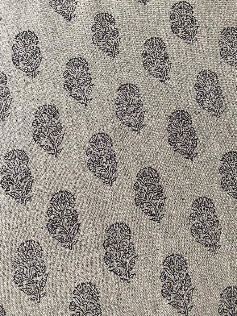 Linen fabric, Fabric by yard, Hand printed fabric, Block Print Fabric, Indian Fabric