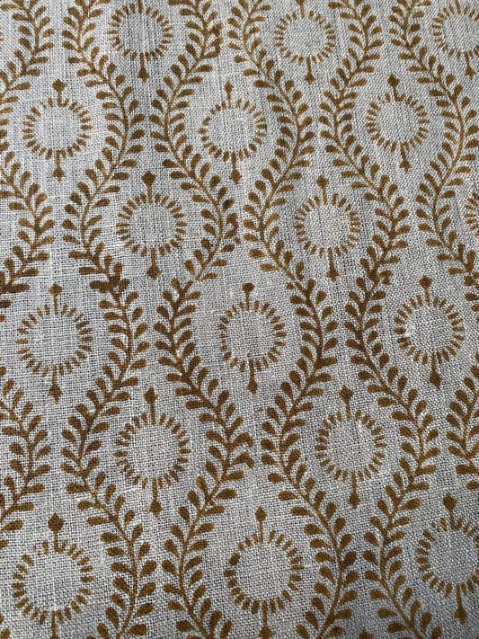 Linen fabric, Fabric by yard, Hand printed fabric, Block Print Fabric, Indian Fabric