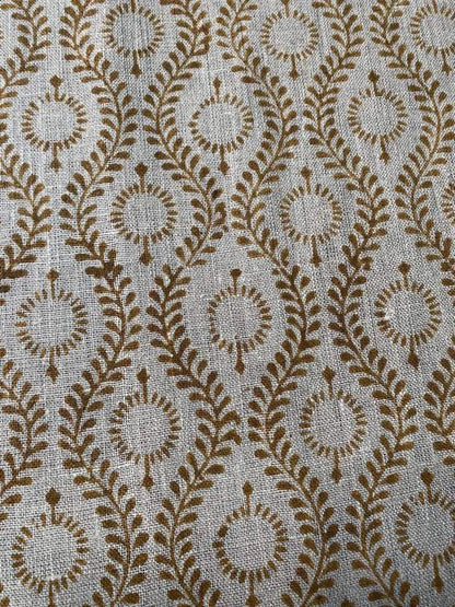 Sahara Motif Handloom Hand Block Linen Fabric