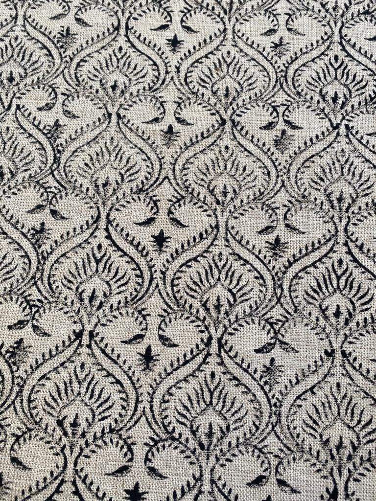 Heavy linen fabric designer Indian hand block print heavy fabric pillowcases thick linen upholstery block printing art table cover,Curtains - Maple Village Lane