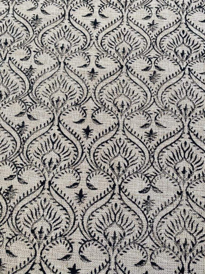 Heavy linen fabric designer Indian hand block print heavy fabric pillowcases thick linen upholstery block printing art table cover,Curtains - Maple Village Lane