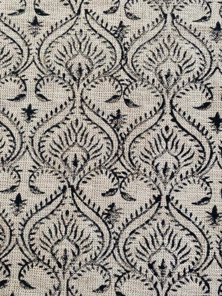 Linen fabric, Fabric by yard, Hand printed fabric, Block Print Fabric, Indian Fabric