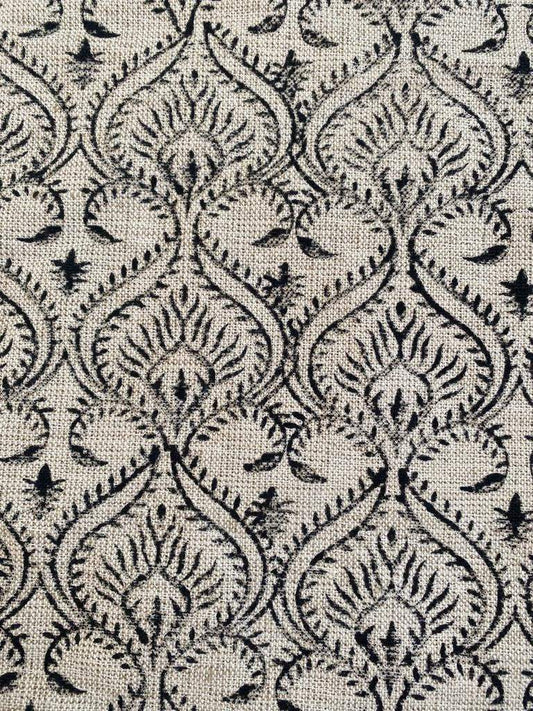 Linen fabric, Fabric by yard, Hand printed fabric, Block Print Fabric, Indian Fabric