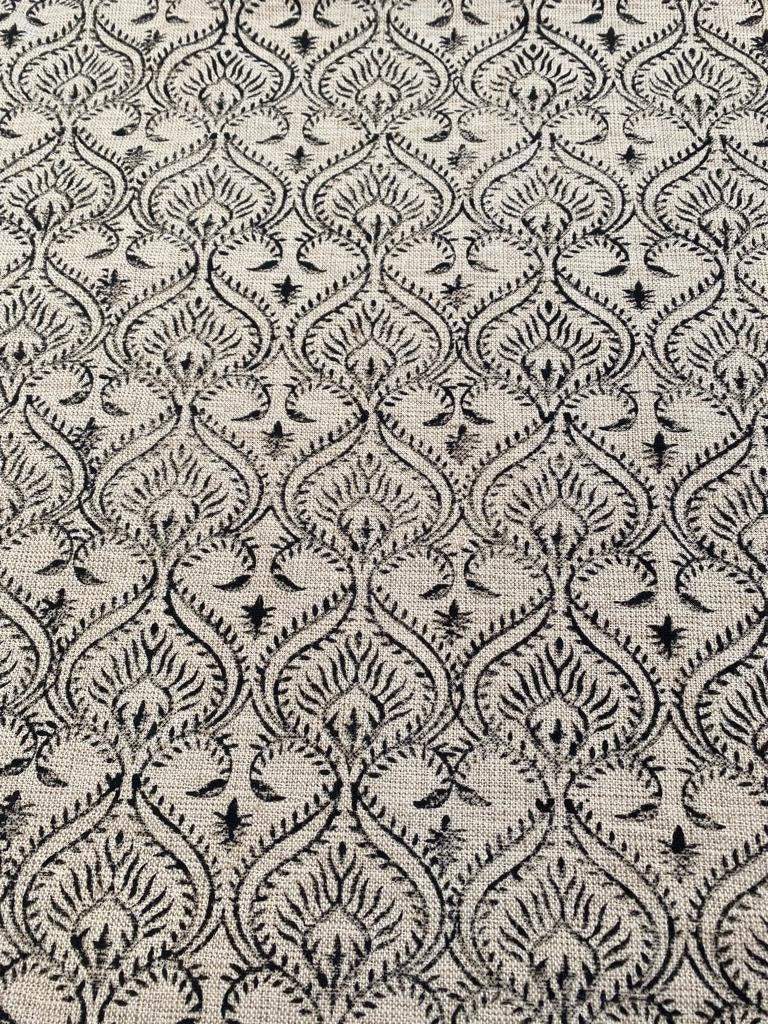 Heavy linen fabric designer Indian hand block print heavy fabric pillowcases thick linen upholstery block printing art table cover,Curtains - Maple Village Lane