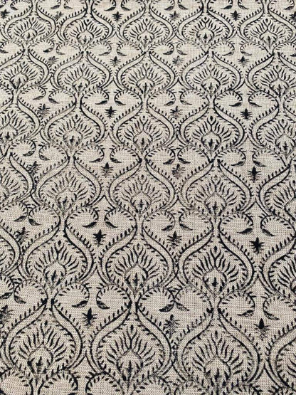 Heavy linen fabric designer Indian hand block print heavy fabric pillowcases thick linen upholstery block printing art table cover,Curtains - Maple Village Lane