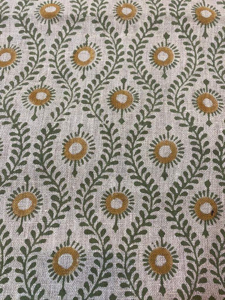 Linen fabric, Fabric by yard, Hand printed fabric, Block Print Fabric, Indian Fabric