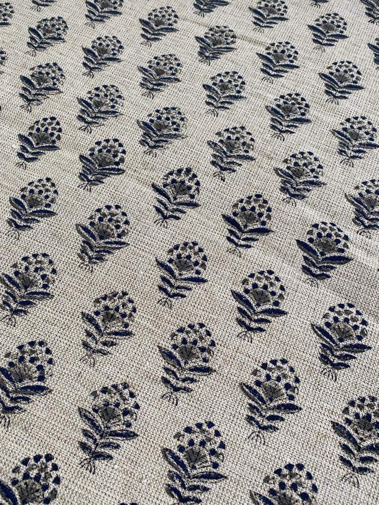 Heavy linen fabric designer Indian hand block print heavy fabric pillowcases thick linen upholstery block printing art table cover,Curtains - Maple Village Lane