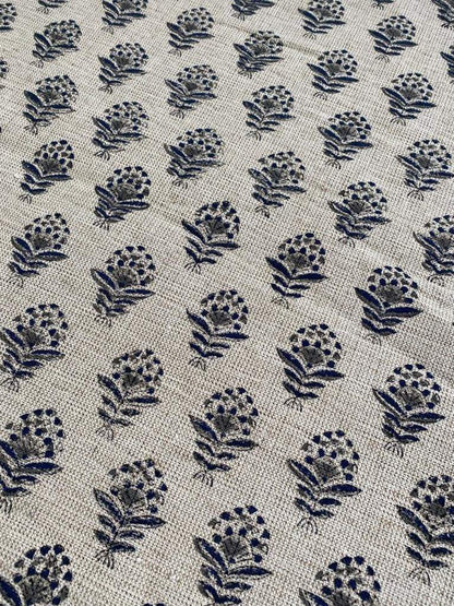 Heavy linen fabric designer Indian hand block print heavy fabric pillowcases thick linen upholstery block printing art table cover,Curtains - Maple Village Lane