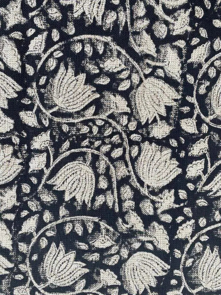 Heavy linen fabric designer Indian hand block print heavy fabric pillowcases thick linen upholstery block printing art table cover,Curtains - Maple Village Lane