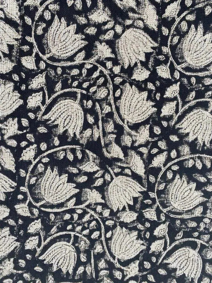 Heavy linen fabric designer Indian hand block print heavy fabric pillowcases thick linen upholstery block printing art table cover,Curtains - Maple Village Lane