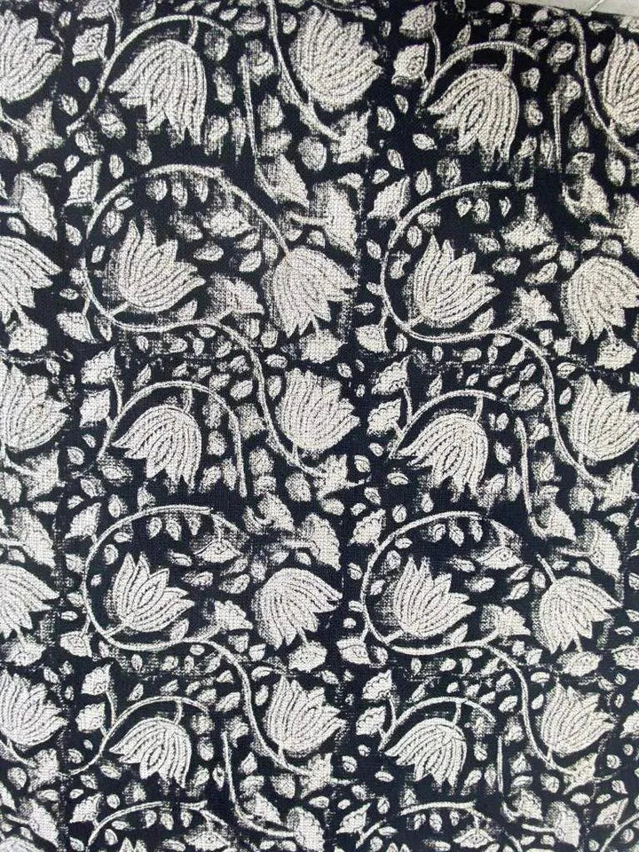 Heavy linen fabric designer Indian hand block print heavy fabric pillowcases thick linen upholstery block printing art table cover,Curtains - Maple Village Lane