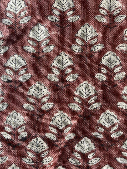 Linen fabric, Fabric by yard, Hand printed fabric, Block Print Fabric, Indian Fabric