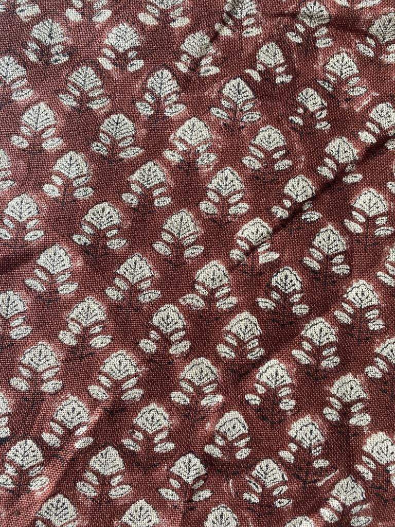 Heavy linen fabric designer Indian hand block print heavy fabric pillowcases thick linen upholstery block printing art table cover,Curtains - Maple Village Lane