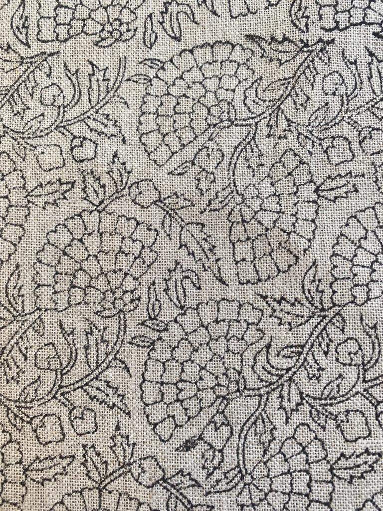 Flower Heavy linen fabric designer Indian hand block print heavy fabric pillowcases thick linen upholstery block printing art table - Maple Village Lane