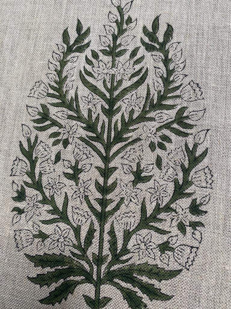 Linen fabric, Fabric by yard, Hand printed fabric, Block Print Fabric, Indian Fabric