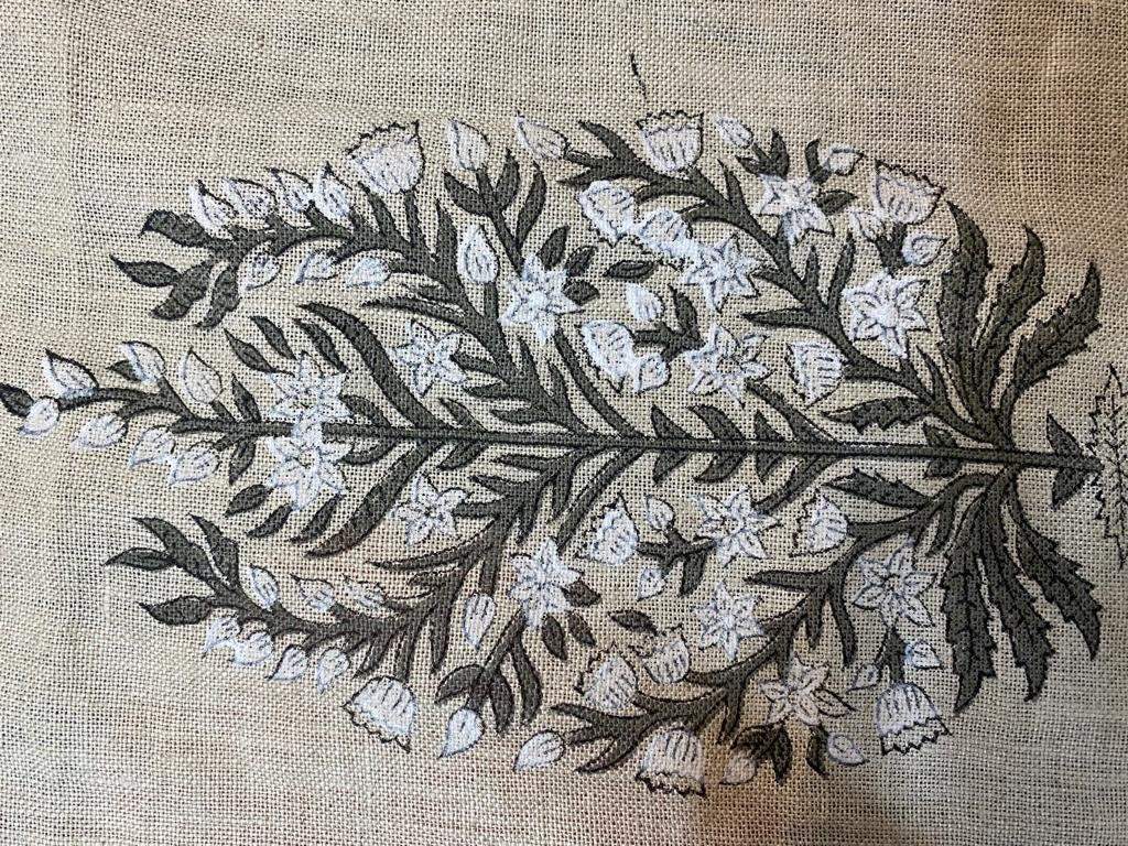 Linen fabric, Fabric by yard, Hand printed fabric, Block Print Fabric, Indian Fabric