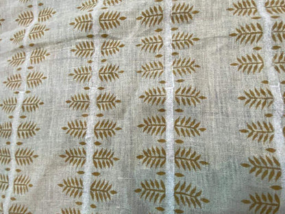 Linen Fabric Indian Linen Fabric Mustrad With White Line colour Block Printing Fabric Designer Floral Printing on Fabric, home decor Fabric - Maple Village Lane