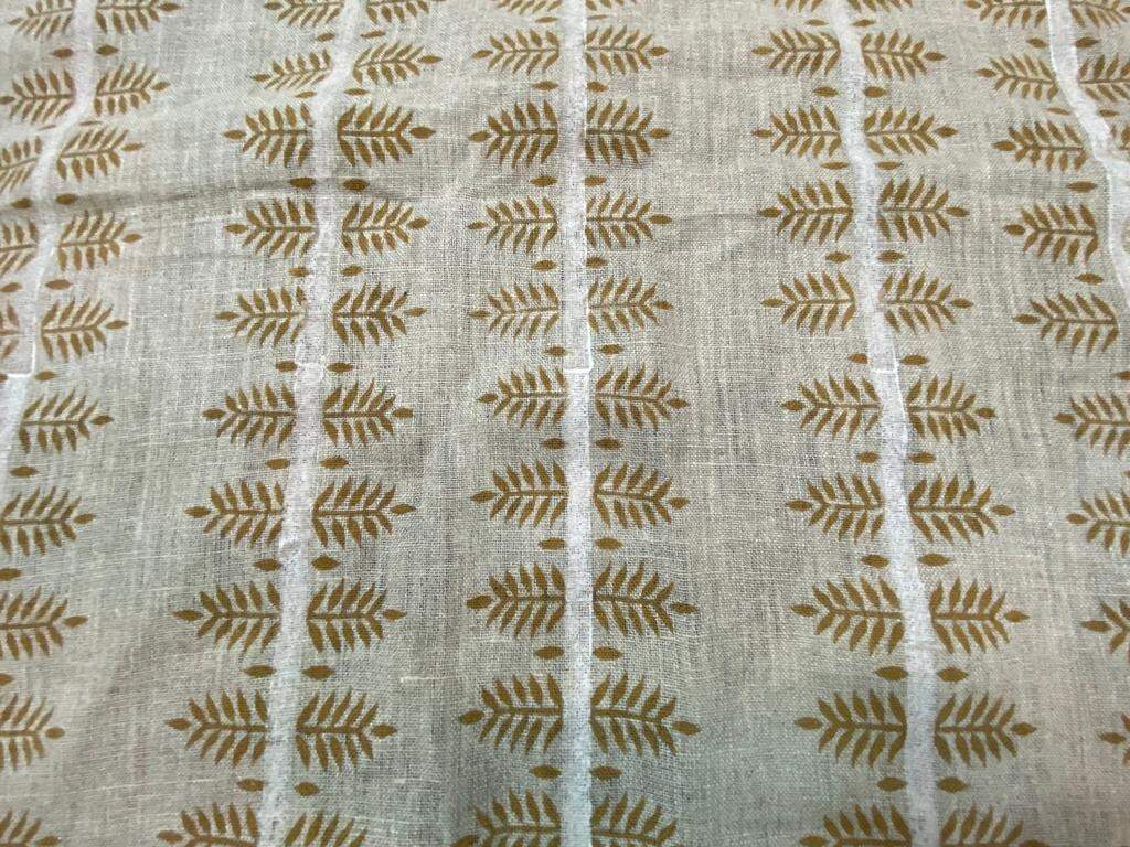 Linen Fabric Indian Linen Fabric Mustrad With White Line colour Block Printing Fabric Designer Floral Printing on Fabric, home decor Fabric - Maple Village Lane