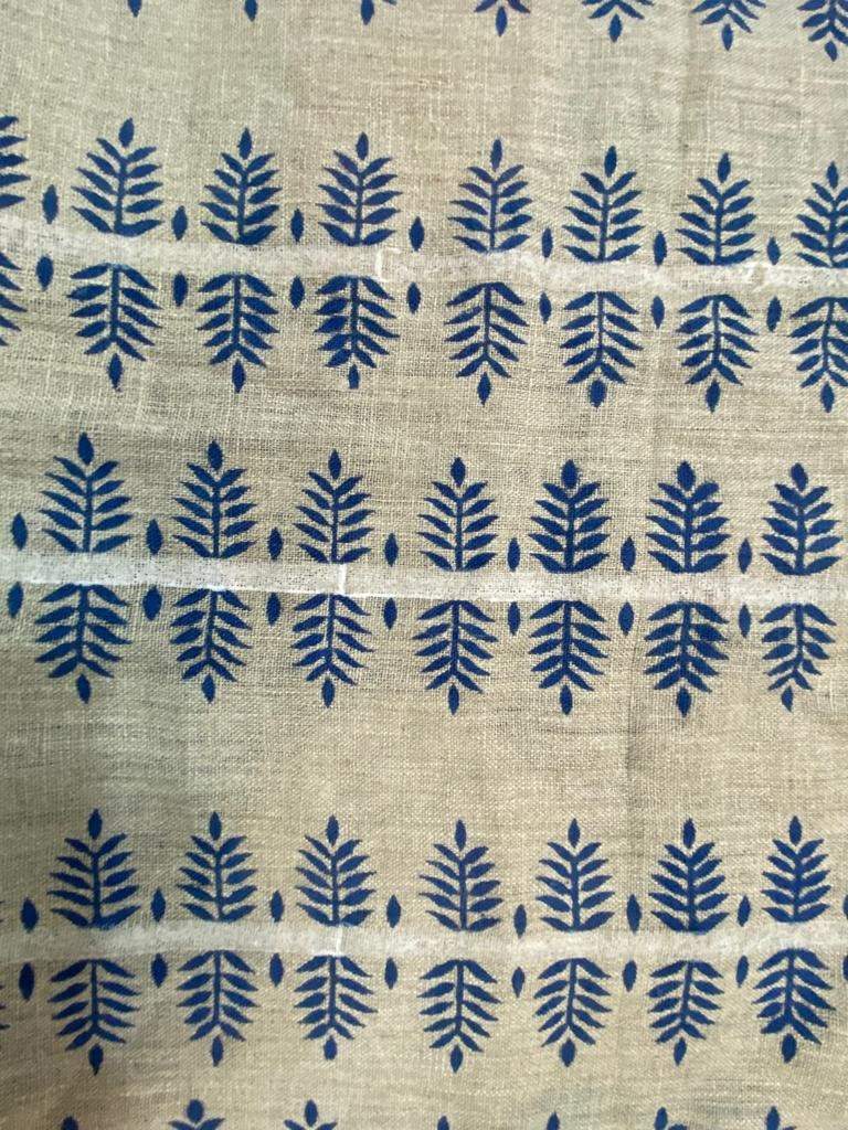 Linen fabric, Fabric by yard, Hand printed fabric, Block Print Fabric, Indian Fabric