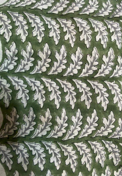 Block Print Fabric, Floral Print Linen, By the yards, Pillow Cover Fabric, For Table Cloth, Hand Woven Thick Linen Fabric For Upholstery - Maple Village Lane