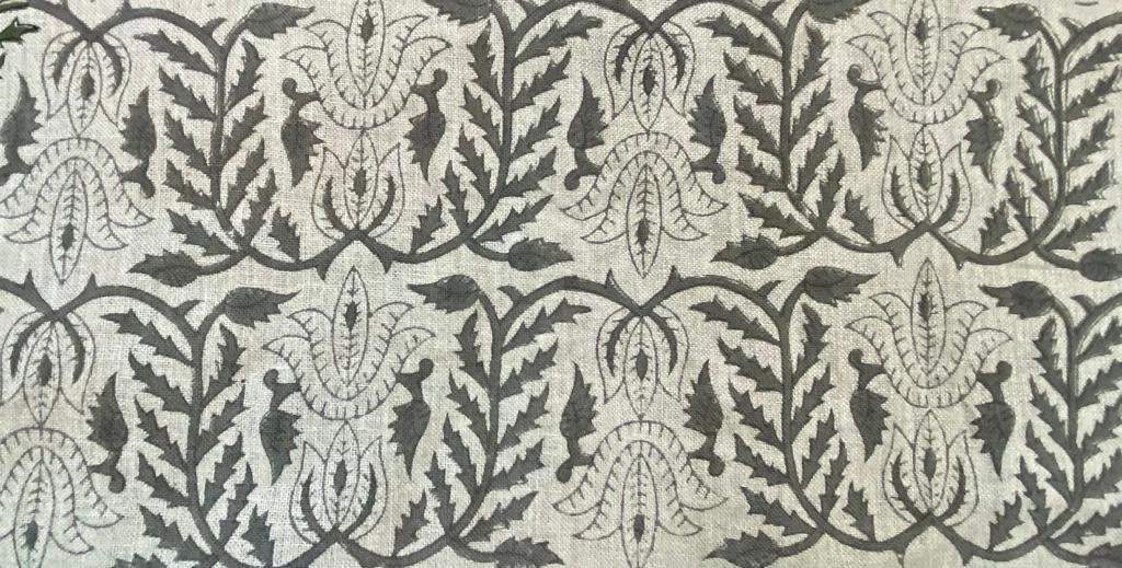 Linen fabric, Fabric by yard, Hand printed fabric, Block Print Fabric, Indian Fabric