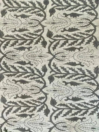 Linen fabric, Fabric by yard, Hand printed fabric, Block Print Fabric, Indian Fabric