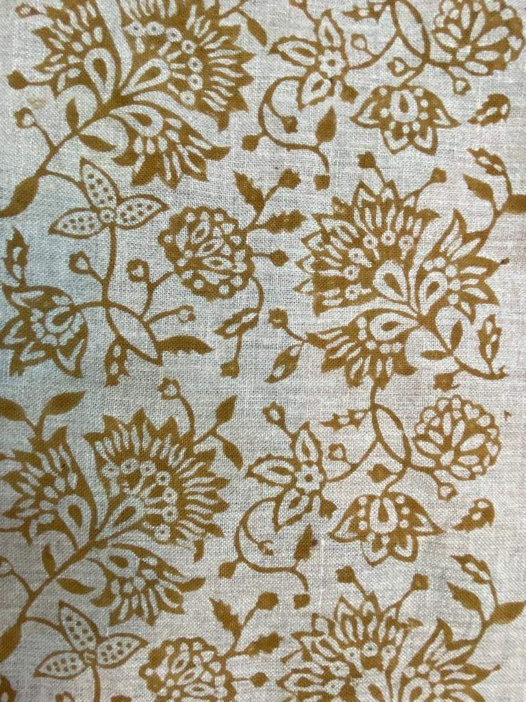 Linen fabric, Fabric by yard, Hand printed fabric, Block Print Fabric, Indian Fabric