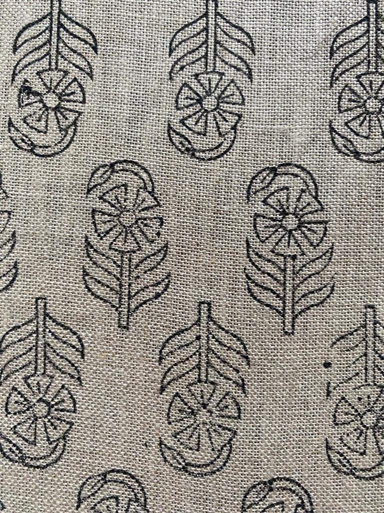 Linen fabric, Fabric by yard, Hand printed fabric, Block Print Fabric, Indian Fabric