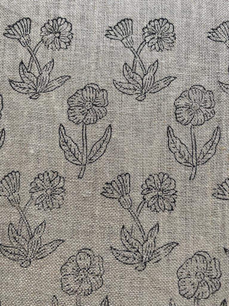 Linen fabric, Fabric by yard, Hand printed fabric, Block Print Fabric, Indian Fabric