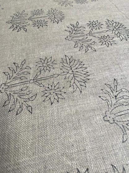 Handloom linen fabric designer indian hand block print heavy fabric pillowcases thick linen upholstery block printing art table cover - Maple Village Lane