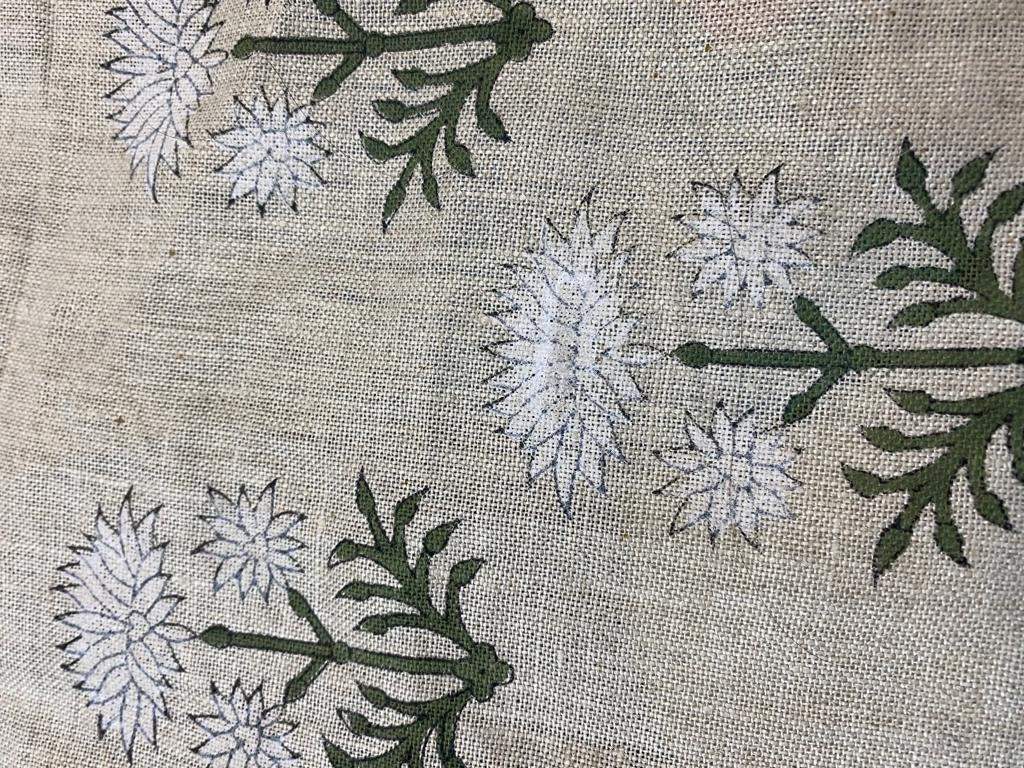 Handloom linen fabric designer indian hand block print heavy fabric pillowcases thick linen upholstery block printing art table cover - Maple Village Lane