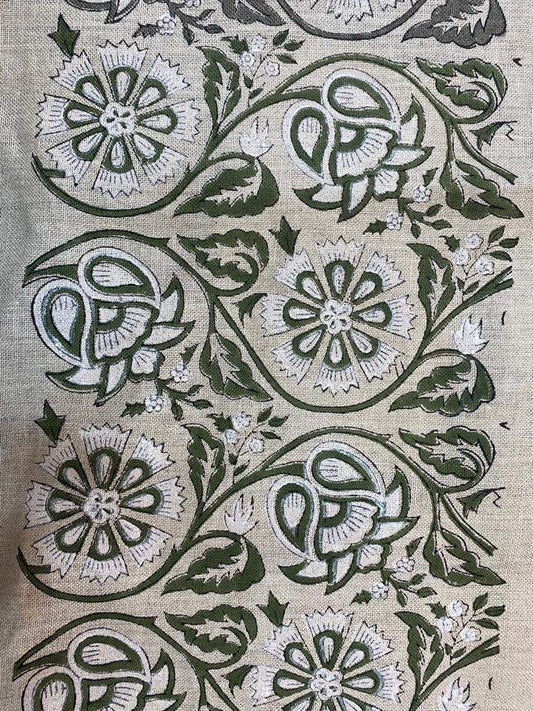 Linen fabric, Fabric by yard, Hand printed fabric, Block Print Fabric, Indian Fabric