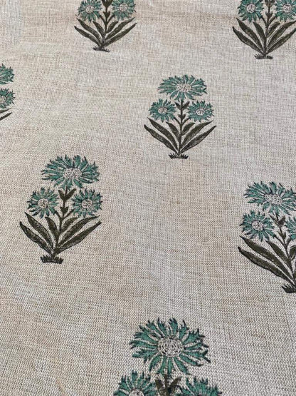 Linen fabric, Fabric by yard, Hand printed fabric, Block Print Fabric, Indian Fabric