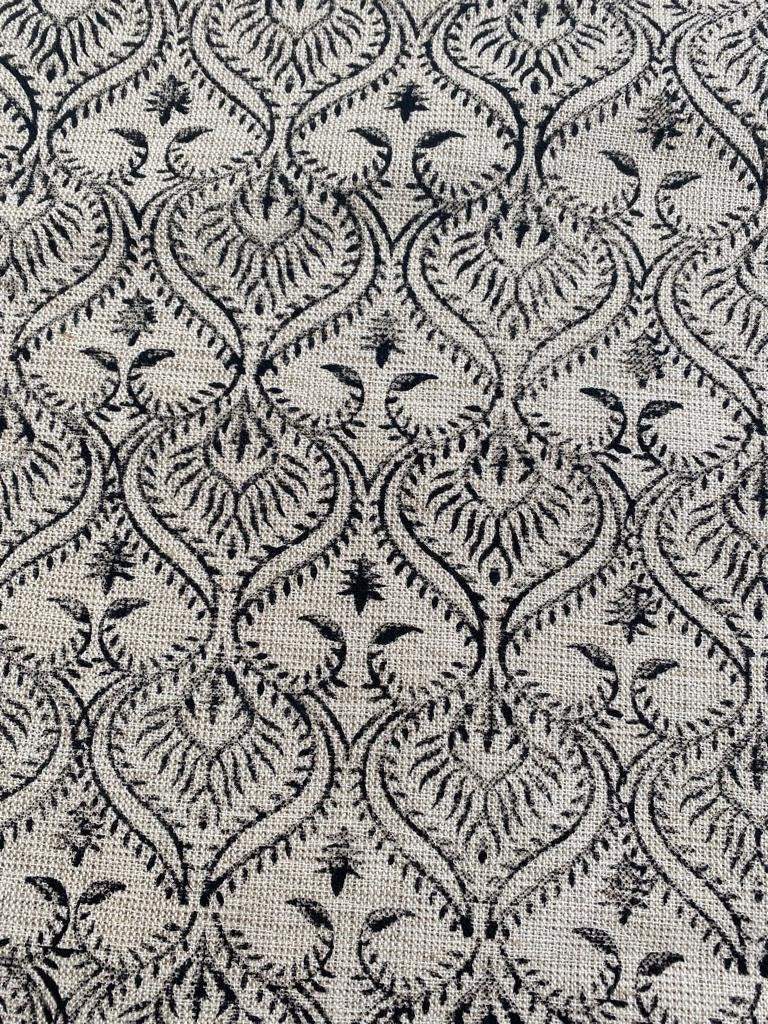 Heavy linen fabric designer Indian hand block print heavy fabric pillowcases thick linen upholstery block printing art table cover,Curtains - Maple Village Lane