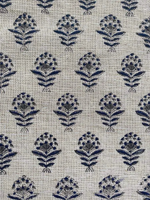 Nitika Block Print Heavy Linen Fabric for Designer Upholstery