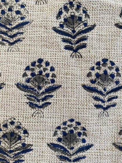 Heavy linen fabric designer Indian hand block print heavy fabric pillowcases thick linen upholstery block printing art table cover,Curtains - Maple Village Lane