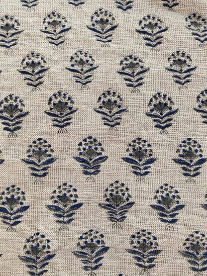 Heavy linen fabric designer Indian hand block print heavy fabric pillowcases thick linen upholstery block printing art table cover,Curtains - Maple Village Lane