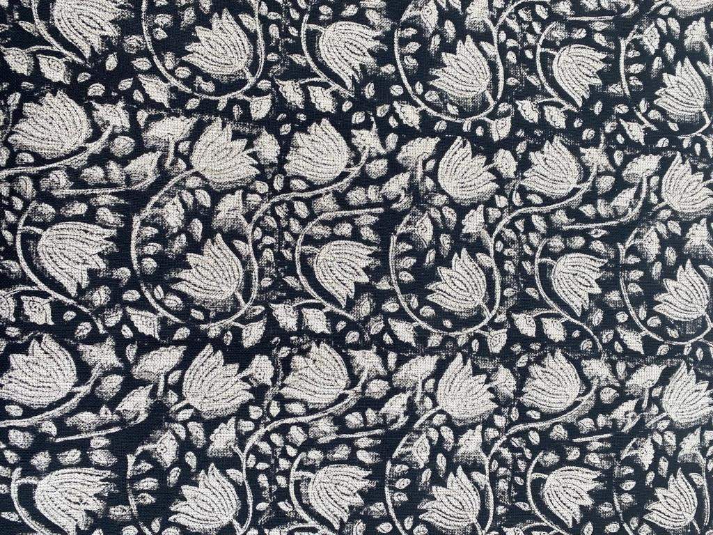 Linen fabric, Fabric by yard, Hand printed fabric, Block Print Fabric, Indian Fabric