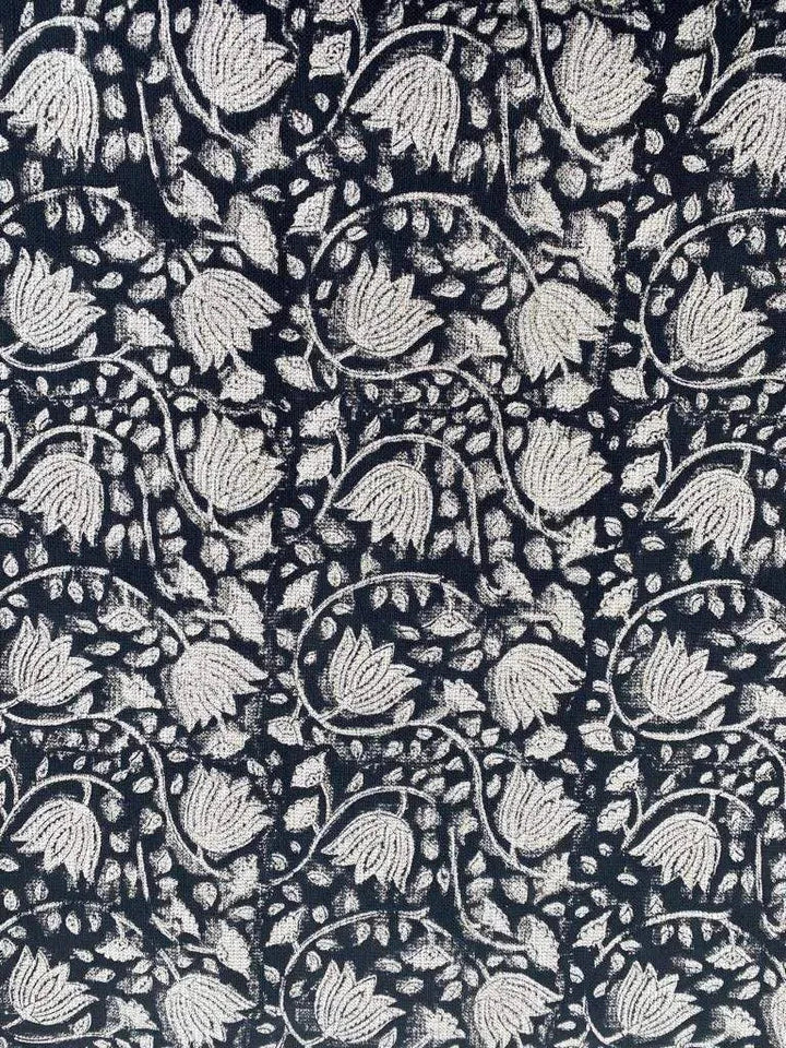 Linen fabric, Fabric by yard, Hand printed fabric, Block Print Fabric, Indian Fabric