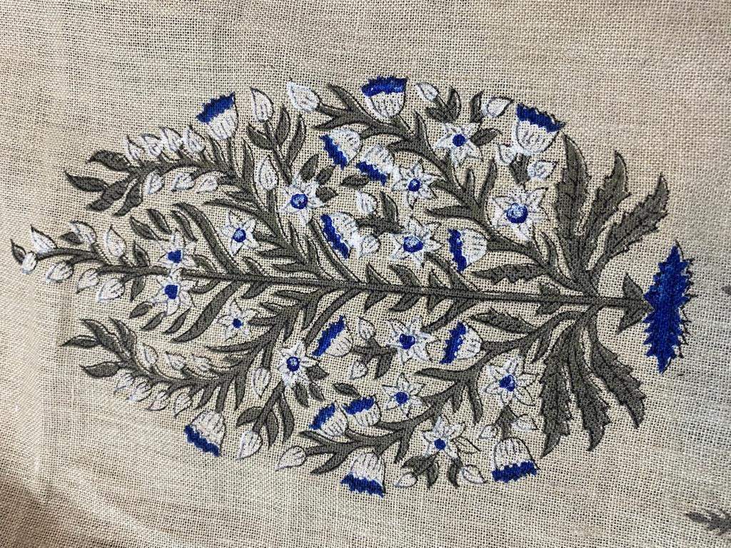 Linen fabric, Fabric by yard, Hand printed fabric, Block Print Fabric, Indian Fabric