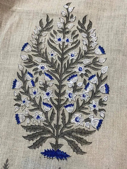 Linen fabric, Fabric by yard, Hand printed fabric, Block Print Fabric, Indian Fabric