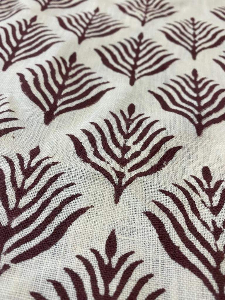 Flower Heavy linen fabric designer Indian hand block print heavy fabric pillowcases thick linen upholstery block printing art table - Maple Village Lane