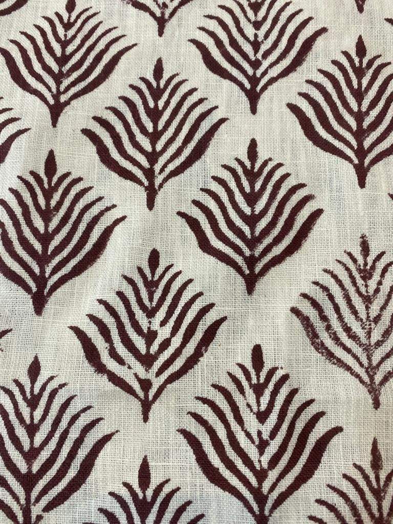 Linen fabric, Fabric by yard, Hand printed fabric, Block Print Fabric, Indian Fabric