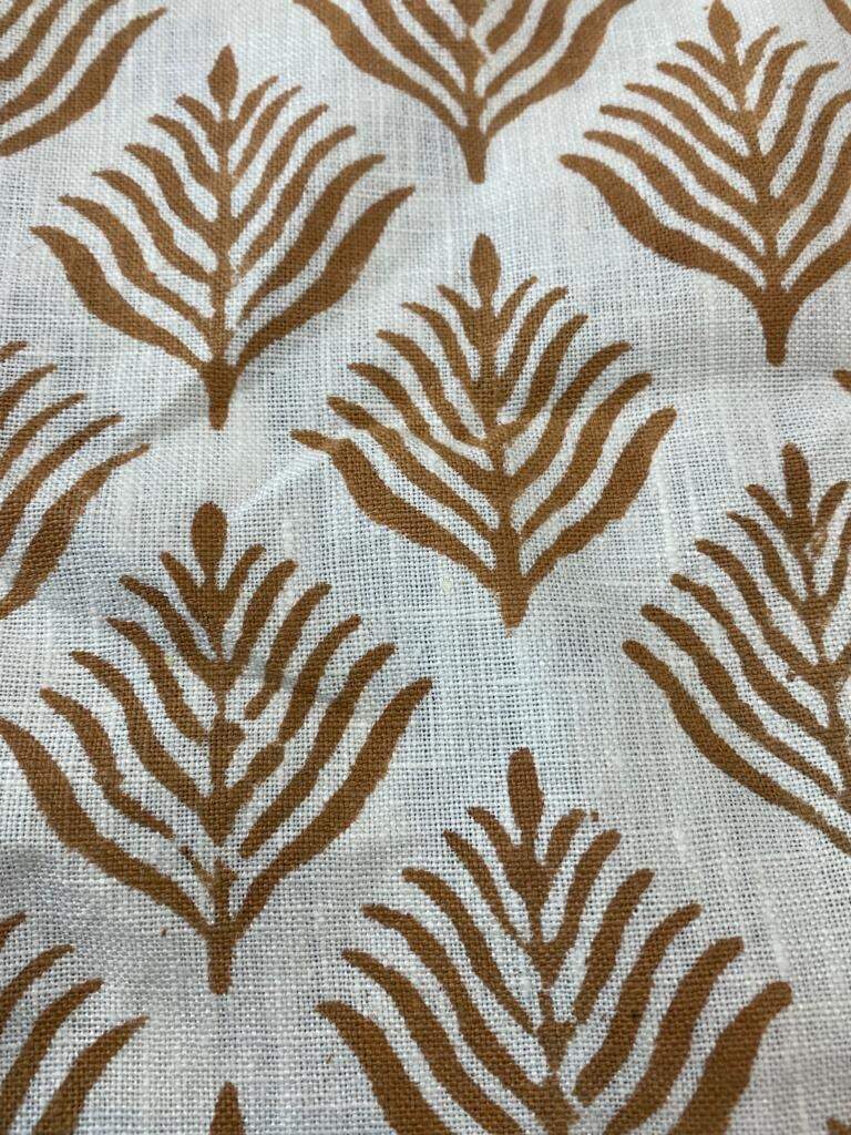 Flower Heavy linen fabric designer Indian hand block print heavy fabric pillowcases thick linen upholstery block printing art table - Maple Village Lane