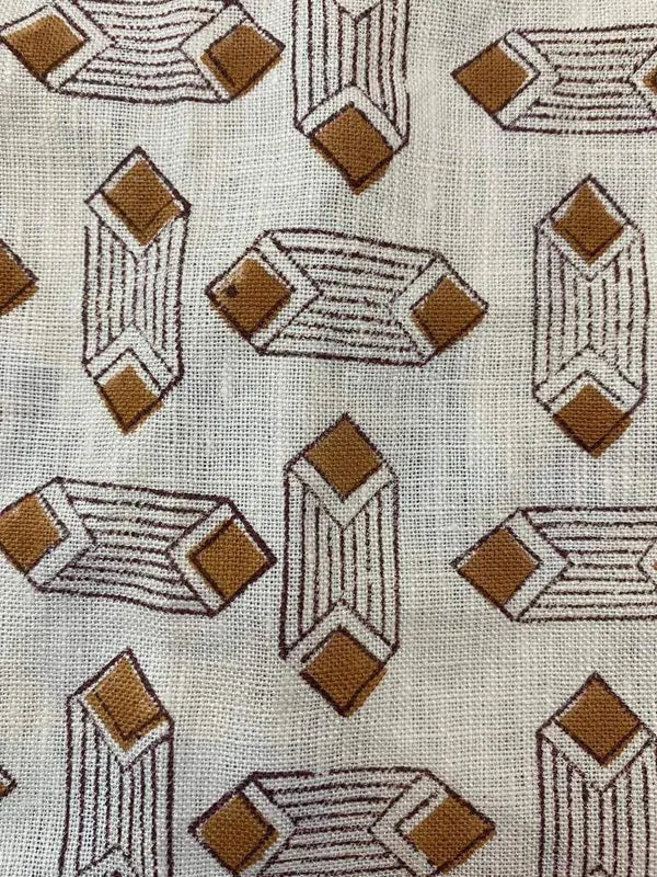 Papier Print Flower Heavy Linen Fabric