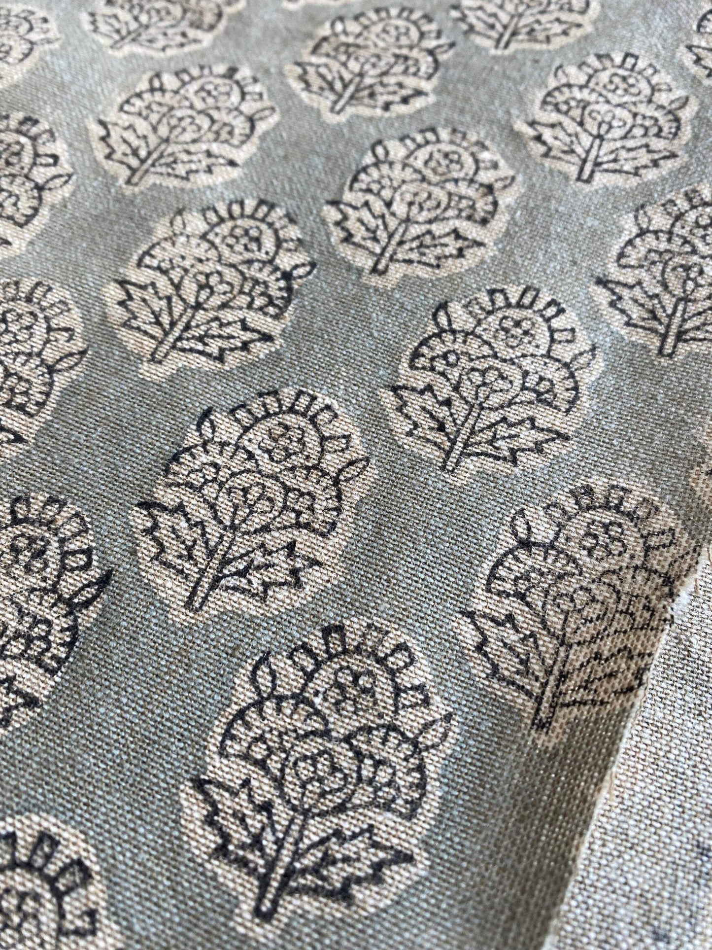 58"inch wide Block Print  Handloom Linen Fabric Upholstery Fabric, Pillow Cover Fabric, Curtains ,Craft Use Fabric