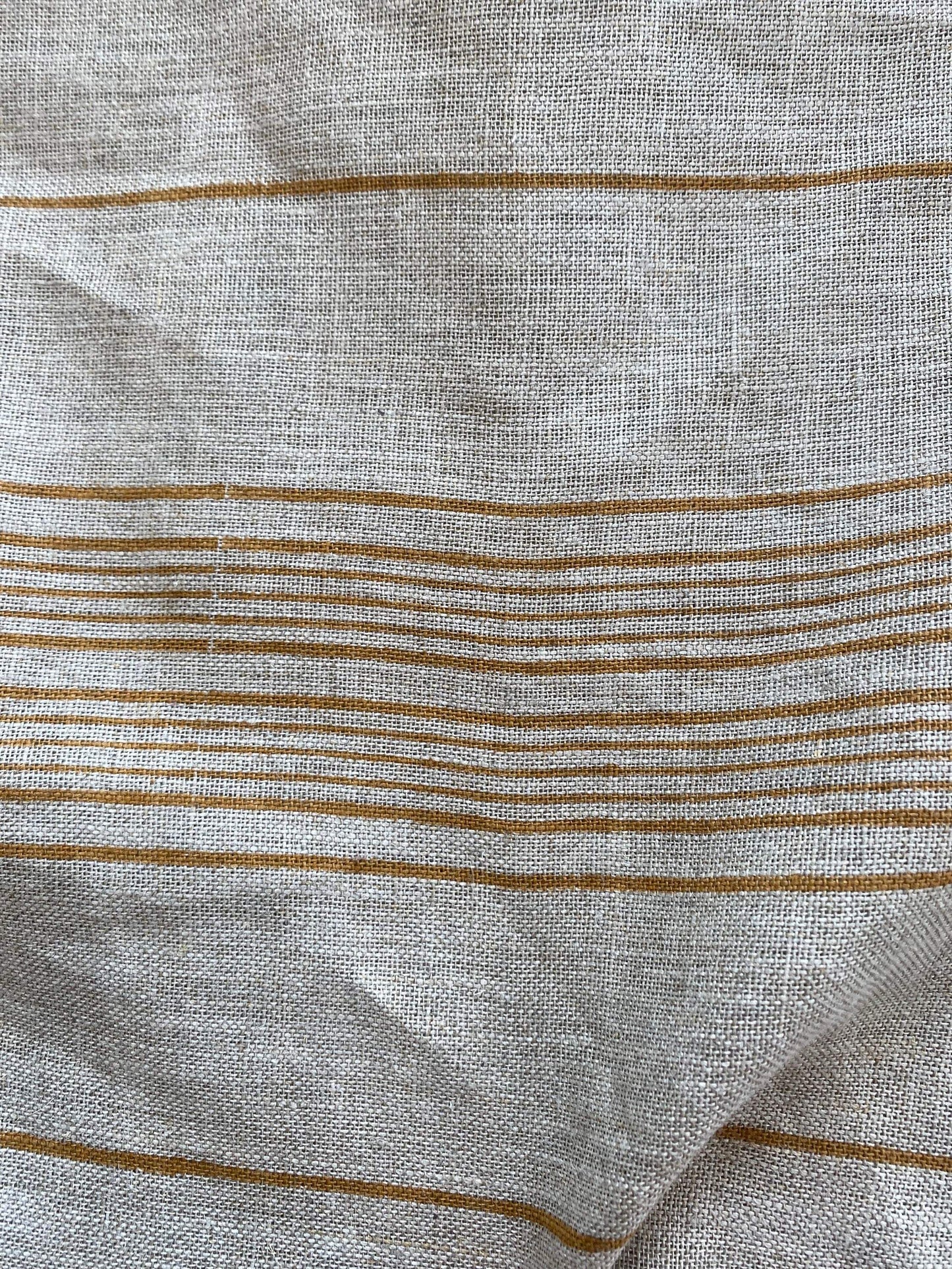 58" inches Wide Block print handloom linen fabric ,Upholstery fabric, Pillow Cover ,Curtains fabric, fabric by yards ,Stripes Pattern Fabric - Maple Village Lane